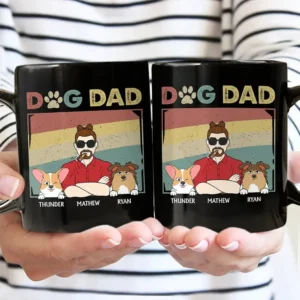 Dog Dad - Personalized Black Mug - Grey M0205212050