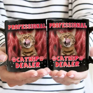 Custom Photo Dog Cat Pet Lover Professional Treat Dealer - Personalized Black Mug - Grey M0205212051