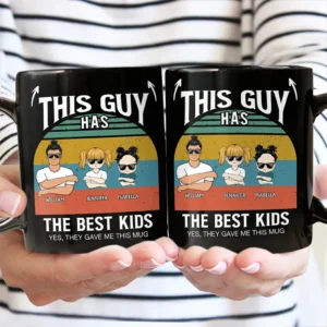 This Guy Has The Best Daughter Son - Personalized Black Mug - Pink M0205212052