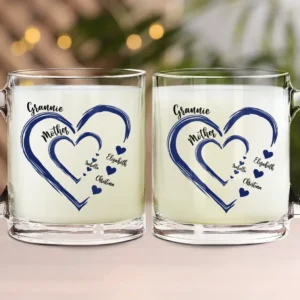 Mom's Grandma's Sweethearts - Personalized Glass Mug - Red M0305212025