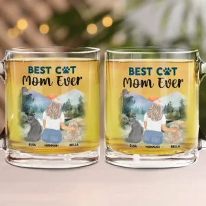 A Bond That Can't Be Broken Cat Mom Cat Dad - Personalized Glass Mug - Red M0305212033