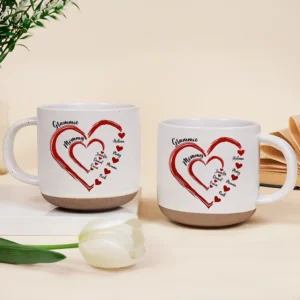 Mom Grandma Sweethearts - Personalized Pottery Mug - white M0405212027