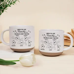 Never Too Far To Drink Together - Personalized Pottery Mug - white M0405212032