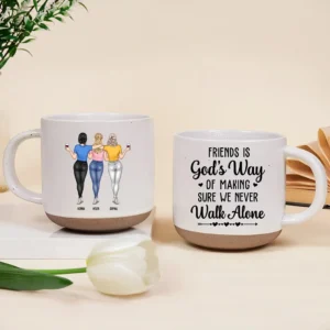 A Friend Is God's Way Of Making Sure We Never Walk Alone - Personalized Pottery Mug - darkblue M0405212034