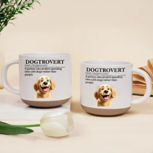 Dogtrovert Who Prefers Spending Time With Dogs - Personalized Pottery Mug - darkblue M0405212036