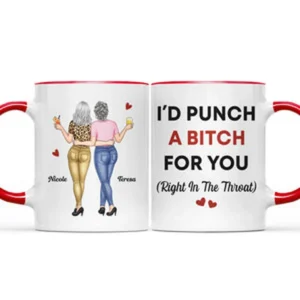 Right In The Throat Besties - Personalized Accent Mug - Purple M0505212029