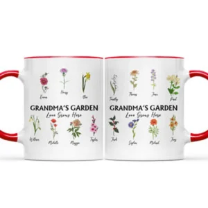 Grandma's Garden Birth Flowers - Gift For Grandma, Mommy - Personalized Accent Mug - Pink M0505212040