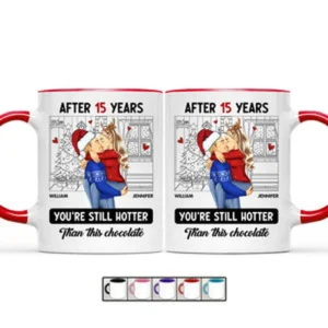 Couple Kissing After Years Hotter Than This Chocolate - Personalized Accent Mug - Black M0505212041