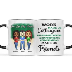 Work Made Us Colleagues Teacher - BFF Bestie Gift - Personalized Custom Accent Mug - Purple M0505212056