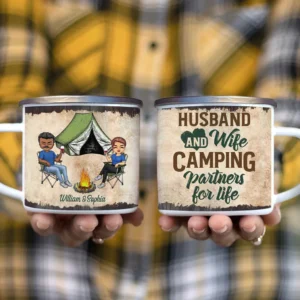 Camping Partners For Life Husband Wife - Couple Gift - Personalized Custom Campfire Mug