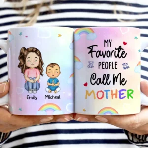 My Favorite People Call Me Mommy Nana Daddy - Birthday, Loving Gift For Mother, Father, Grandma, Grandpa - Personalized White Edge-to-Edge Mug