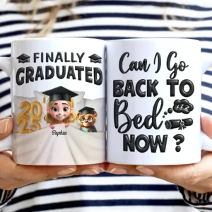 I Graduated! Can I Go Back To Bed Now - Personalized White Edge-to-Edge Mug
