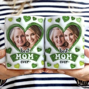 Custom Photo Best Mom Ever - Gift For Mother, Mom - 3D Inflated Effect Printed Mug, Personalized White Edge-to-Edge Mug