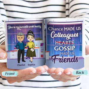 Chance Made Us Colleagues Friends - BFF Bestie Gift - Personalized Custom White Edge-to-Edge Mug