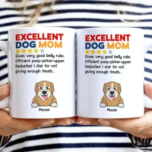 Excellent Dog Dad Dog Mom - Personalized White Edge-to-Edge Mug