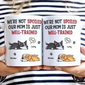 We're Not Spoiled Well-Trained - 3D Inflated Effect Printed Mug, Personalized White Edge-to-Edge Mug
