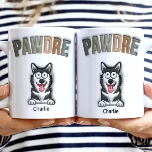 Pawdre Dog Cat - 3D Inflated Effect Printed Mug, Personalized White Edge-to-Edge Mug